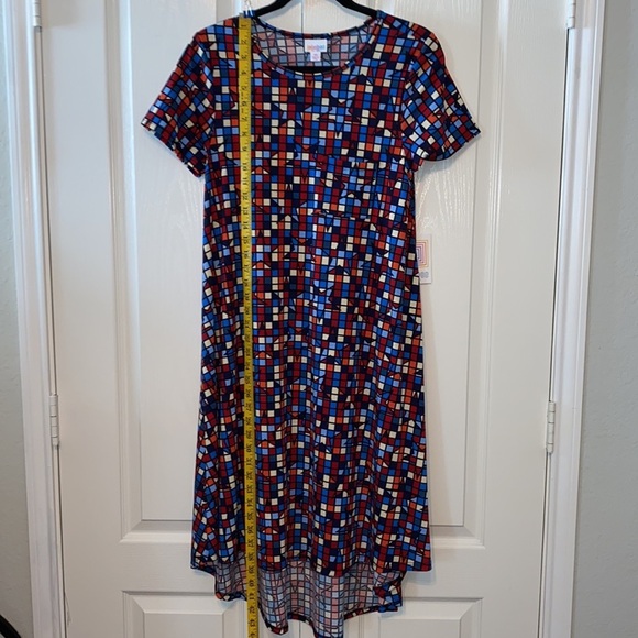 LuLaRoe woman’s Carly dress XS red blue stars - Picture 7 of 12
